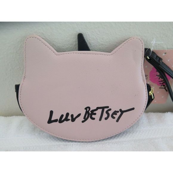 LUV BETSEY Pink Glitz Silver Gold LBKIT-1 Kitty Cat Unicorn Coin Purse Wristlet - Picture 6 of 10